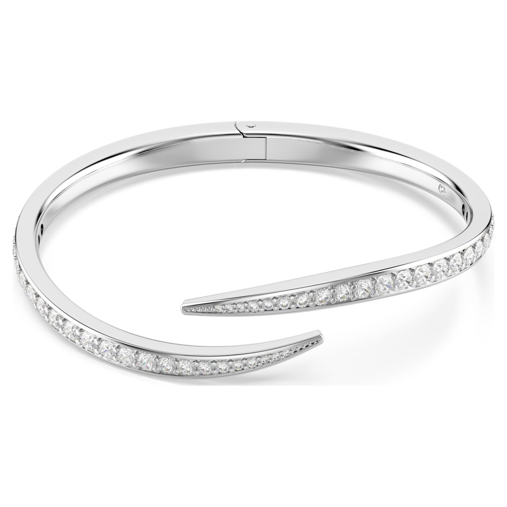Swarovski Vienna bangle Round cut, Swan, White, Rhodium plated
