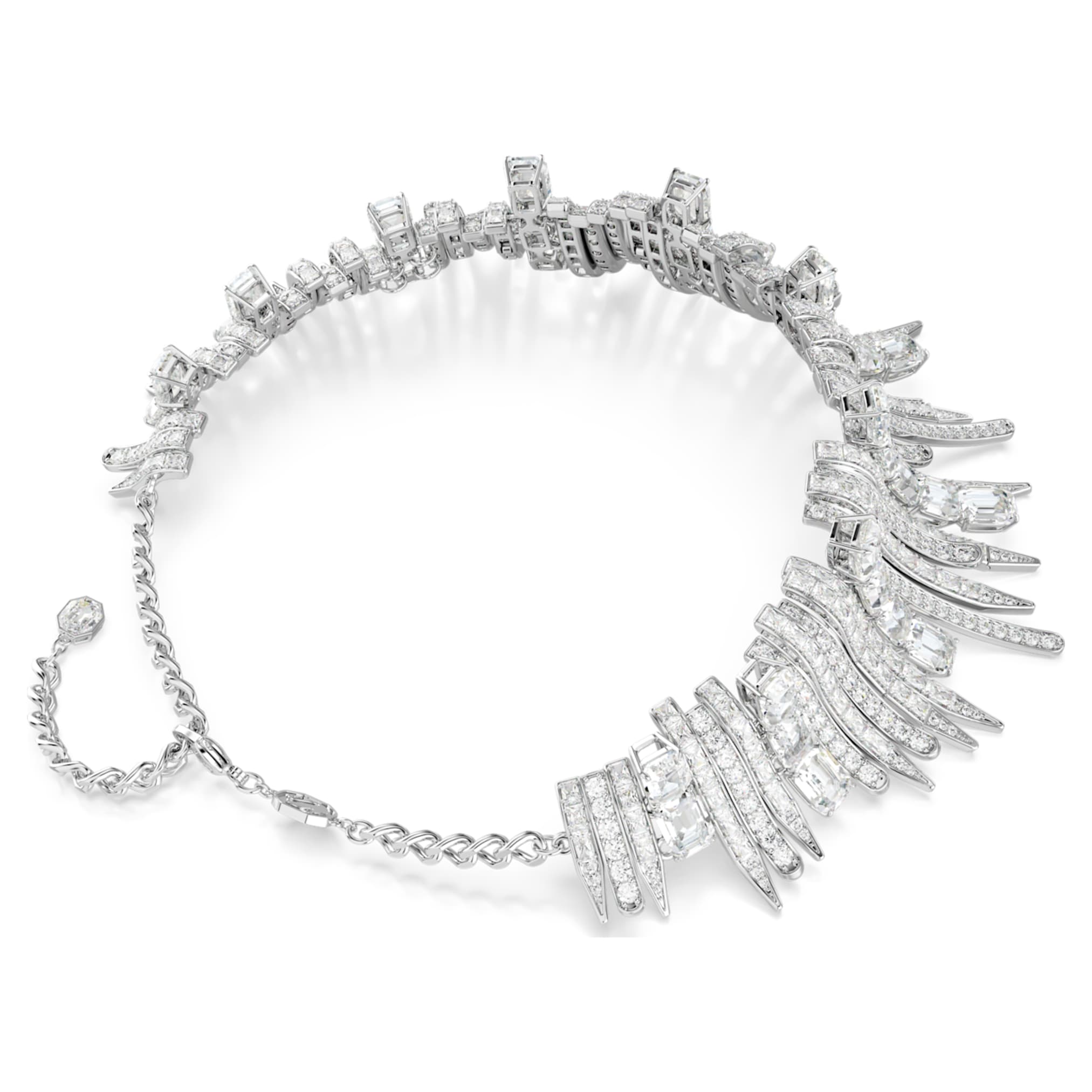 Swarovski Vienna choker Mixed cuts, White, Rhodium plated