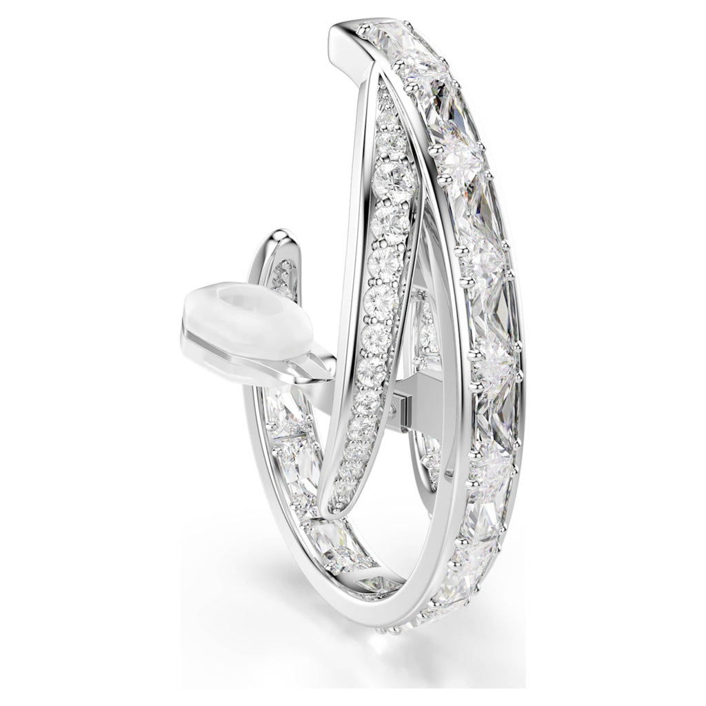 Swarovski Vienna clip earrings Mixed cuts, White, Rhodium plated