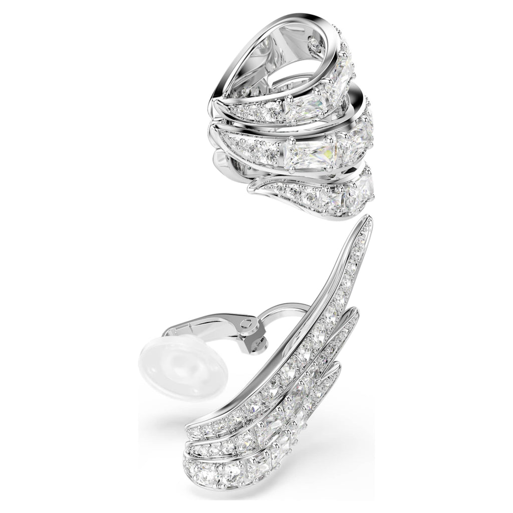 Swarovski Vienna ear cuffs Mixed cuts, Swan, White, Rhodium plated