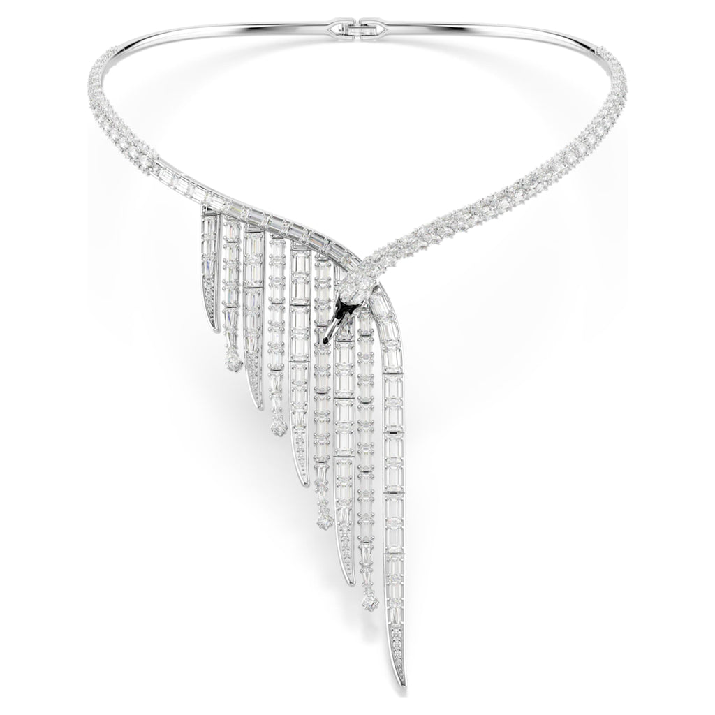 Swarovski Vienna necklace Mixed cuts, Swan, White, Rhodium plated