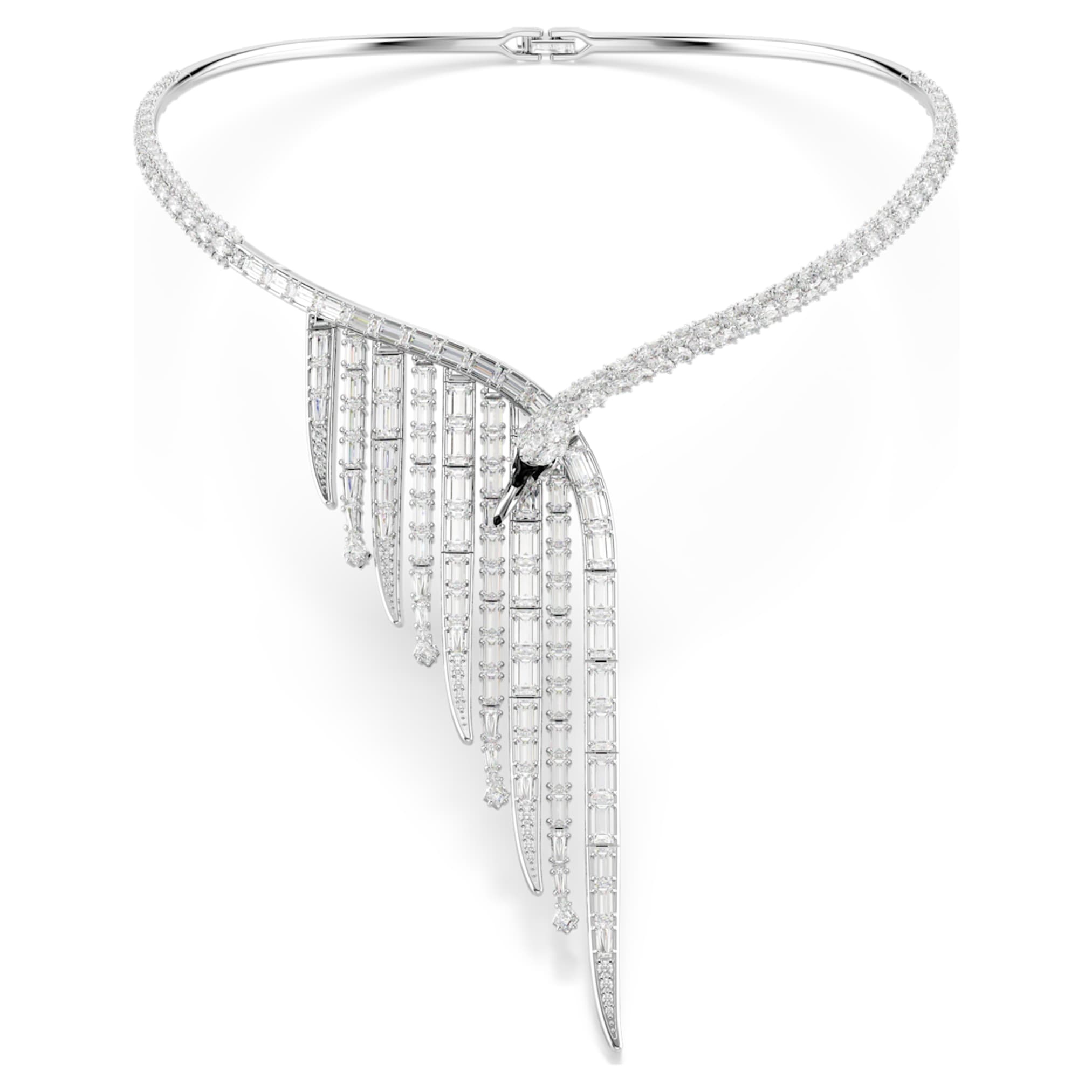 Swarovski Vienna necklace Mixed cuts, Swan, White, Rhodium plated