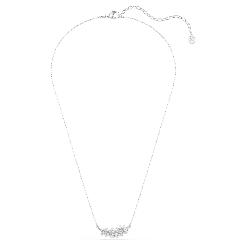 Swarovski Vienna pendant Mixed cuts, Feather, White, Rhodium plated