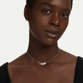 Swarovski Vienna pendant Mixed cuts, Feather, White, Rhodium plated