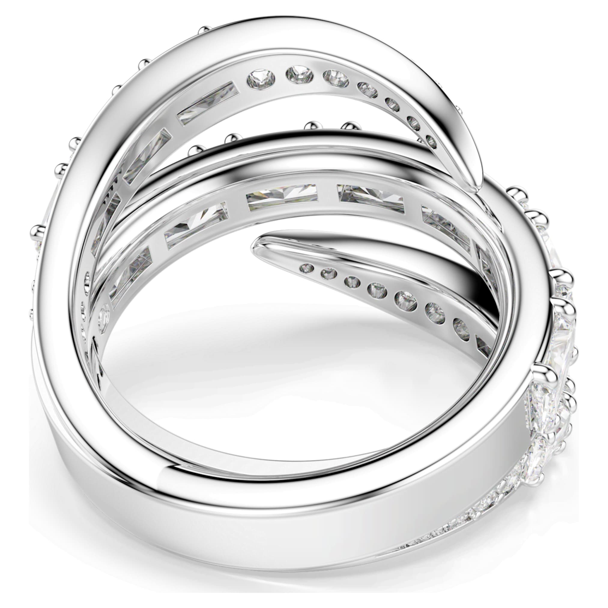 Swarovski Vienna ring Mixed cuts, Swan, White, Rhodium plated