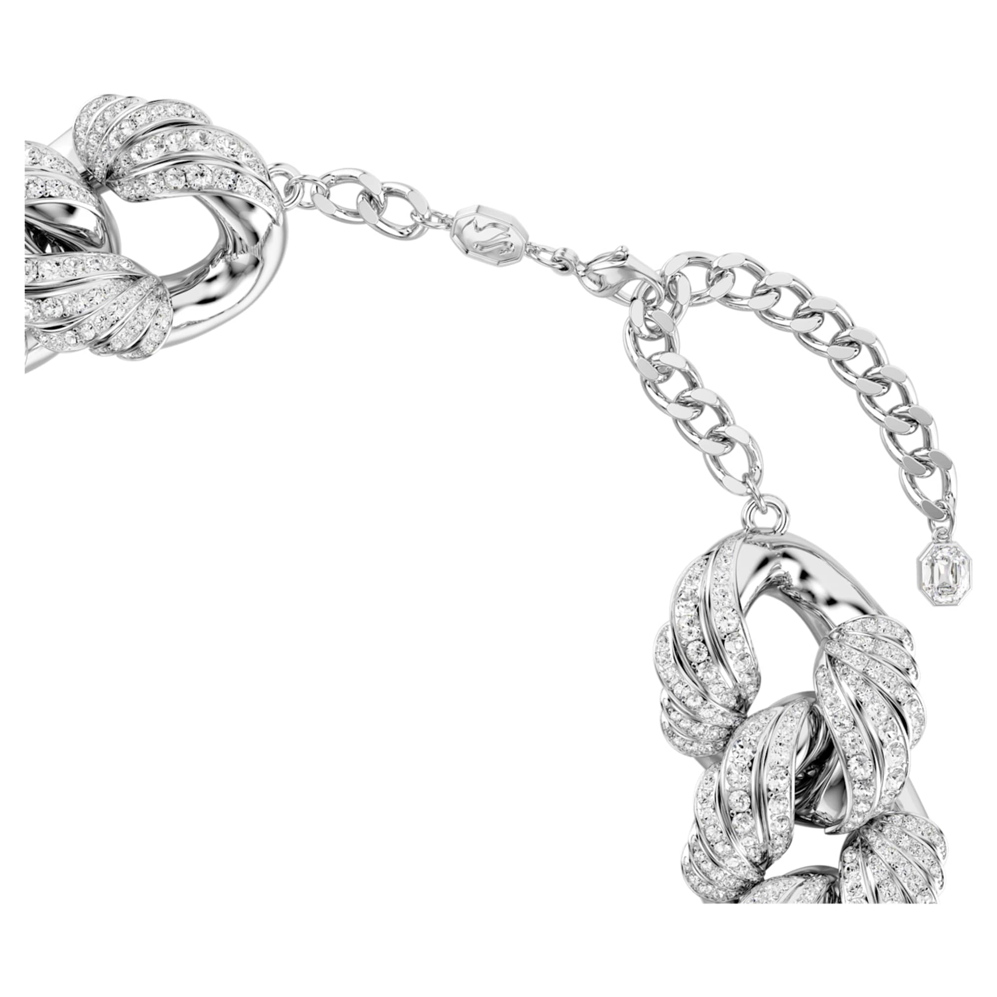 Swarovski Vienna set Set (2), Mixed cuts, White, Rhodium plated