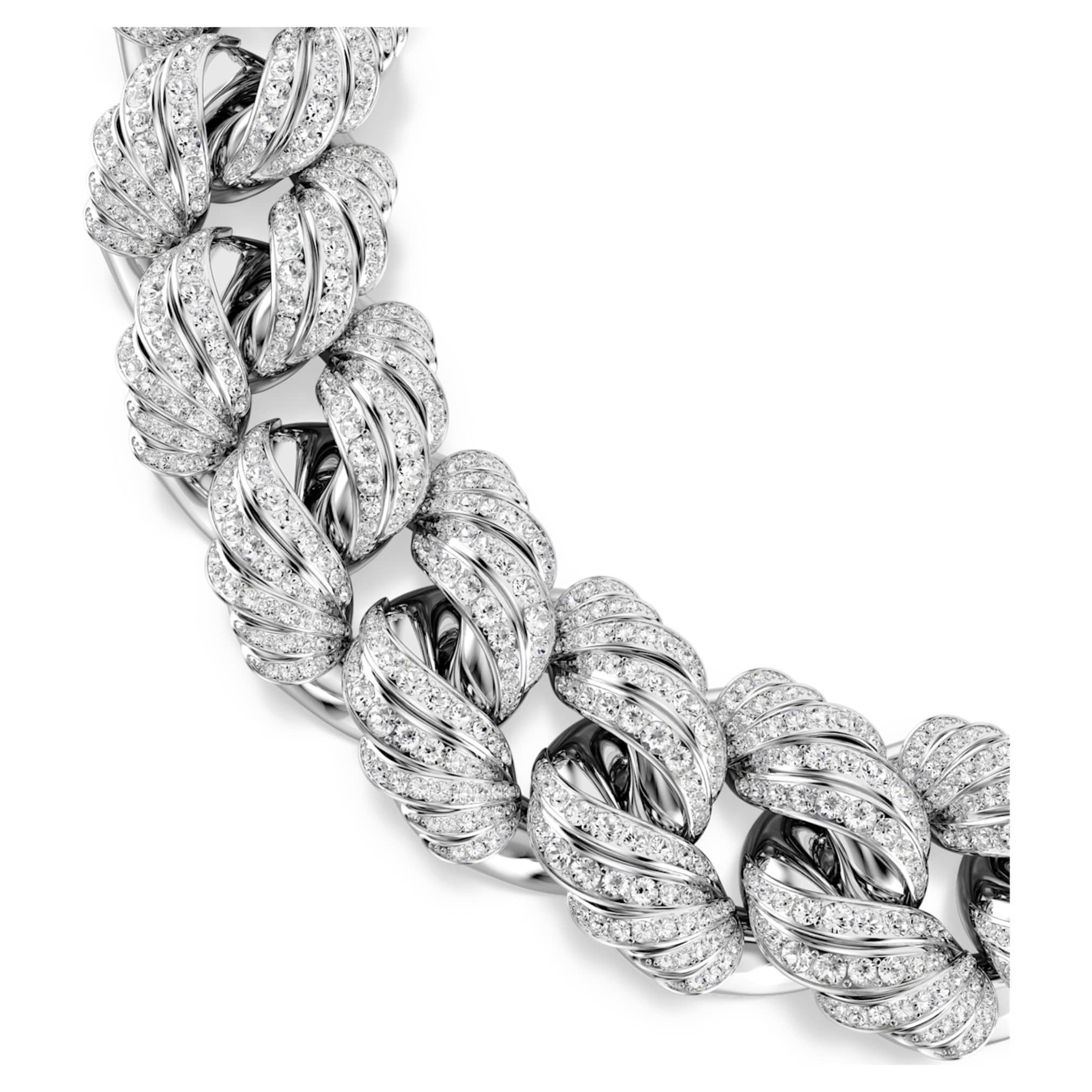 Swarovski Vienna set Set (2), Mixed cuts, White, Rhodium plated