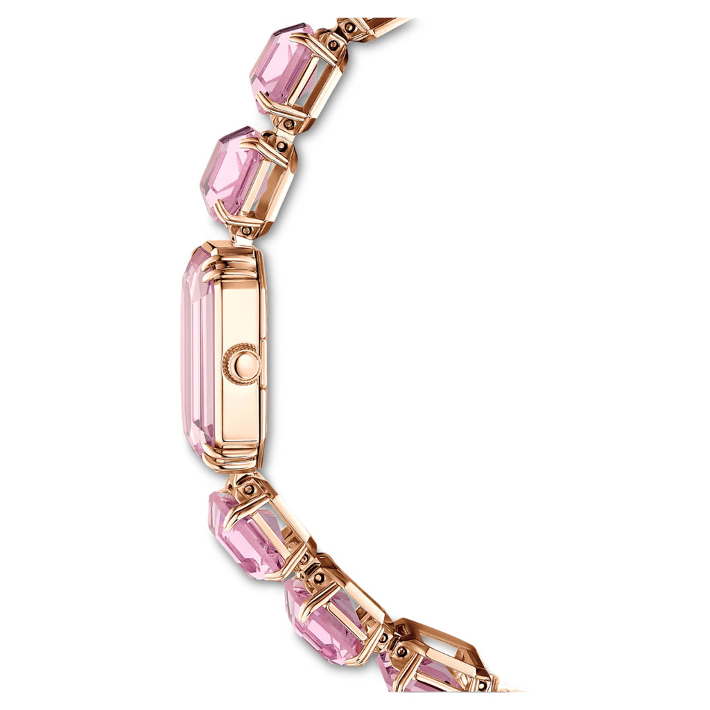 Swarovski Watch Octagon cut bracelet, Pink, Rose gold-tone finish